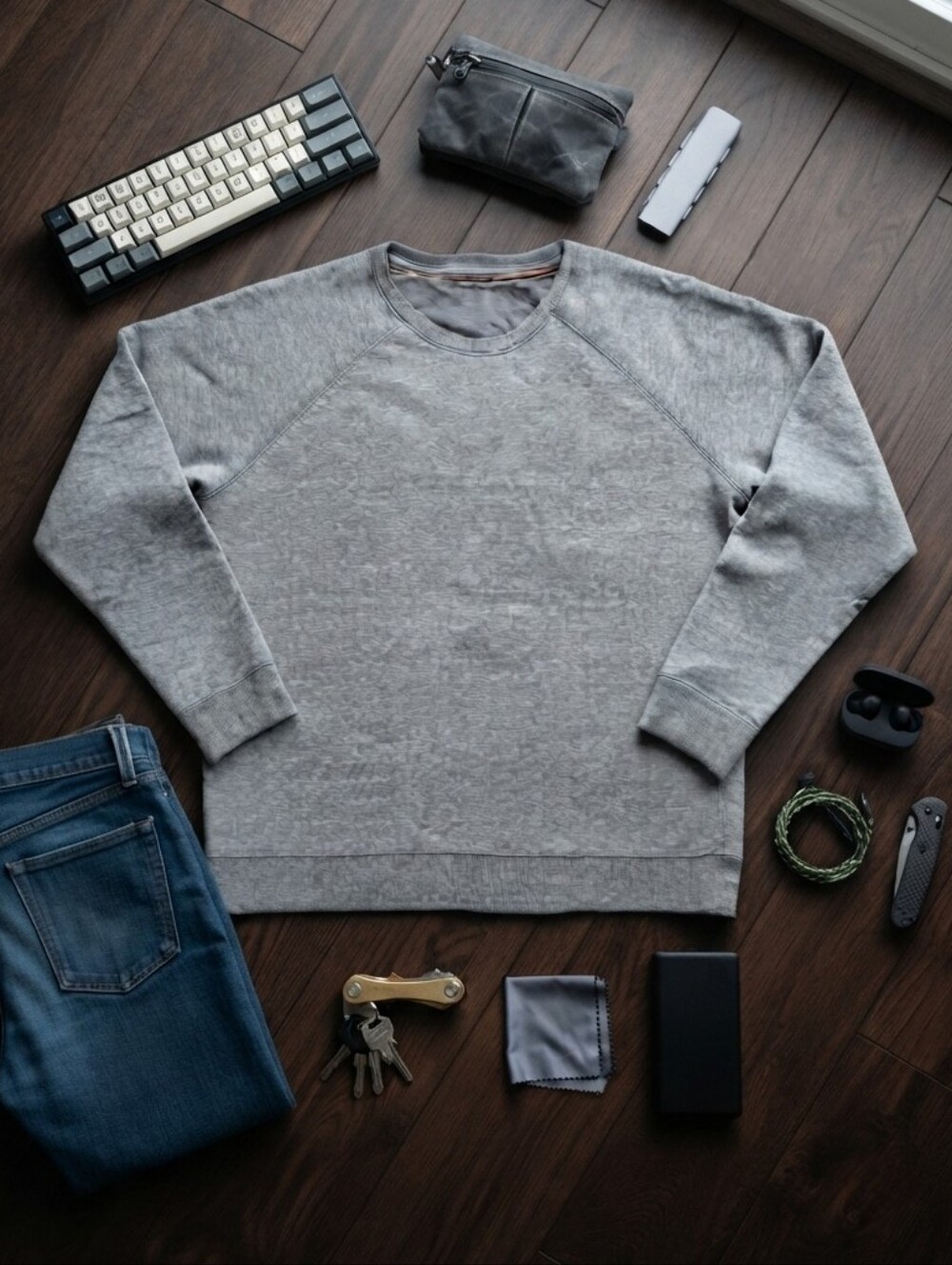 Sears Outdoor Life Raglan Sleeve Retro Crewneck Sweatshirt Mens XL Heather Grey
